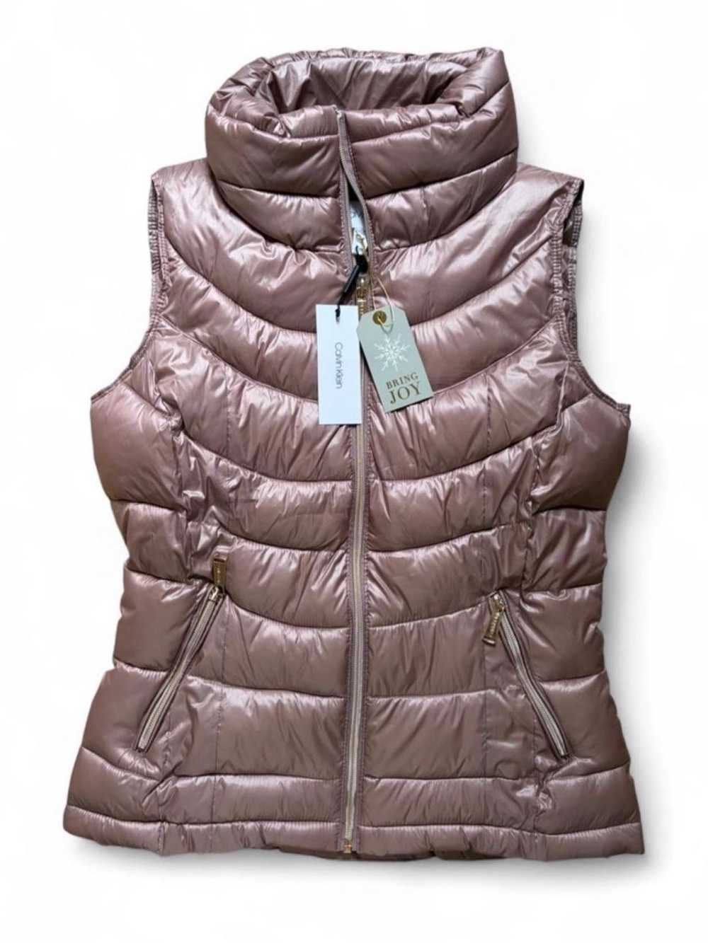 Calvin Klein Metallic Rose Puffer Vest